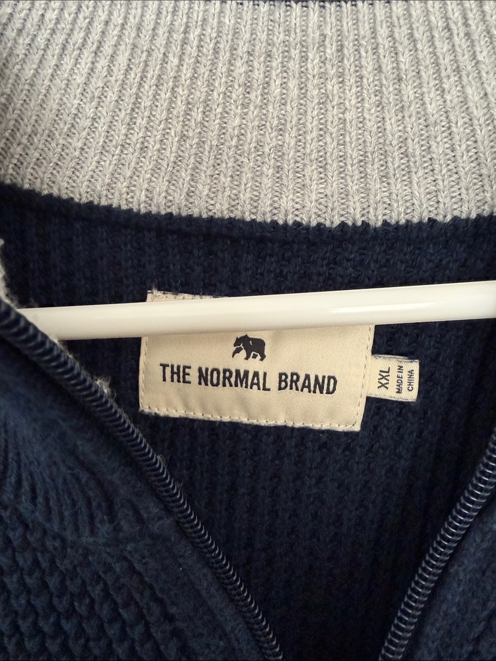 The Normal Brand Men's Navy Zip-Up Sweater